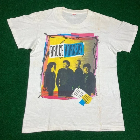 Vintage Bruce Hornsby And The Range Shirt Mens XL White 1990 A Night On The Town - Picture 2 of 16